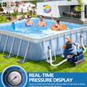 2500 GPH Sand Filter Pump for Above Ground Pools, Pool Pumps Above Ground with 24H Automatic Timer, 6-Way Valve, Efficient Circulation &Filtration Pool Sand Pump, Up to 12000 Gallons-Tangerine | 24H Automatic Timer, 6-Way Valve