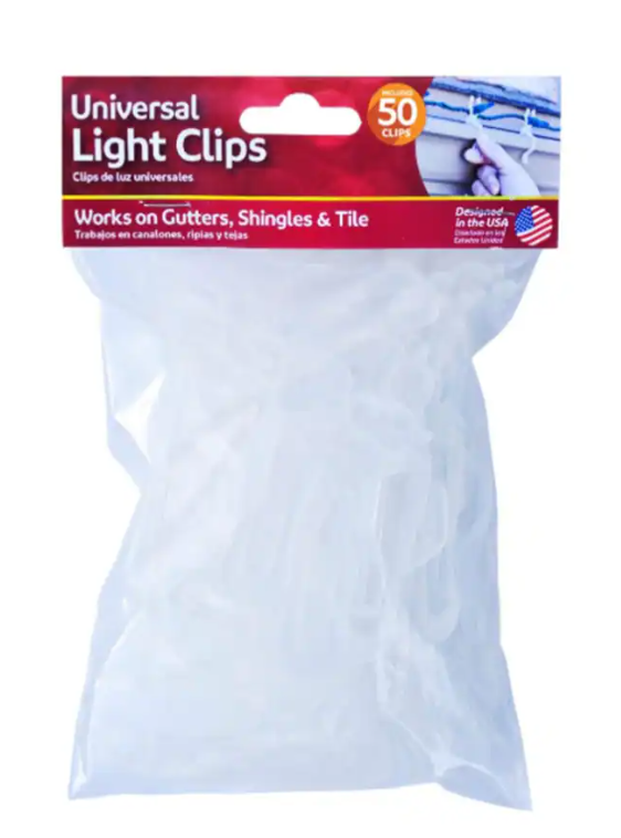 Simple Living Universal Christmas Light Clips - 50 pc Holiday Décor