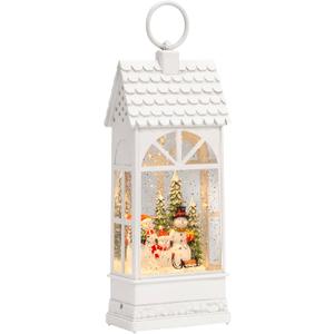 Extra Large Christmas Snow Globes, 12.4" Snowman Electric Light up Snow Globe Christmas, 8 Festive Songs 6 Hrs Timer Dual Power, White Musical Snowglobes Christmas Decorations Indoor Xmas Snowglobe