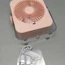 KIMMOO USB Desk Fan for Bedroom, 199 Speeds Turbo Airflow, Portable Fan with Ice Cooling, Digital Display Quiet Table Fan, 270 Rotating Small Rechargeable Battery Desktop Fans for Home Office (Pink)
