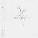 Lanpn Wedding Photo Album 4x6 600 Pocket Photos Slip in, Linen Cover Large Capacity Newlywed Marriage Album Hold 600 Horizontal Vertical Photos (Flower, White)