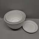 12/10/9 inch Large Plant Pots, 3 Pack Wide Flower Pots for Outdoor Indoor Plants with Water Ripples, Big Plastic Planters with Drainage Holes and Saucers for Garden House Plants, White