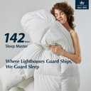 Pacific Coast Goose Feather Down Fiber Comforters Twin Size, Extra Fluffy White Duvet Insert, Ultra-Soft, Breathable, All Season Hotel Luxury Bedding Comforters, 8 Corner & Center Loops (68"x90")