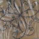 KUWIVO Lechesis 24" Metal Flower Scroll Wall Art Decor Sculptures with Rust Leaf for Living Room Bedroom
