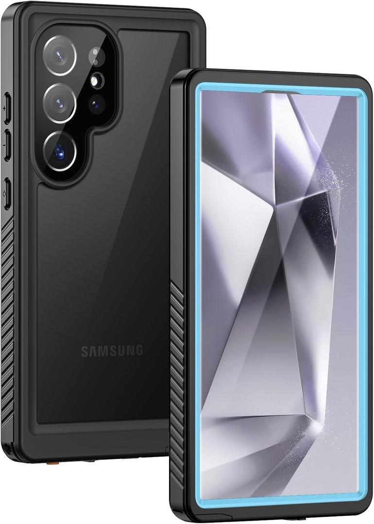 Lanhiem for Samsung Galaxy S24 Ultra Case, IP68 Waterproof Dustproof, Built-in Screen Protector, Rugged Full Body Shockproof Protective Cover for Galaxy S24 Ultra 5G 6.8 Inch, Light Blue