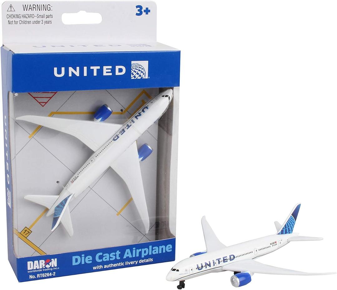 Daron Toy Airplane United Airlines Die-Cast Metal Model Airplane Toy with Plastic Parts for Kids Ages 3+