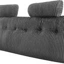VEVOR Headboard Pillow, King Size Wedge Headboard Pillow with 2 Side Pockets and 2 Headrests, Bed Wedge Pillow with Washable Flannel Cloth, for Reading, Gaming, Resting, Working in Bed, Grey
