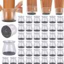 BUMACO 40Pcs Chair Leg Floor Protectors Chair Leg Protectors for Hardwood Floors, Silicone Pads Covers to Protect Floors, Clear Universal, S (15/16" to 15/16")