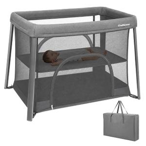 Travel Pack and Play with Bassinet, Portable Playpen for Baby