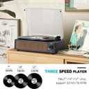Vinyl Record Player with Speakers Vintage Turntable for Vinyls Records Belt-Driven Turn Table Support 3-Speed, Wireless Playback, Headphone, AUX-in, RCA Line LP Phonograph for Sound Enjoyment Black