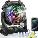 Amazon.com: Misting Fan Portable with RGB Lantern, 30000 mAh Rechargeable Camping Mist Fan with Emergency Hurricane Supplies, Perfect Cooling Mister for Outdoor Travel : Home & Kitchen