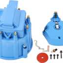 HEI Distributor Cap and Rotor Replacement For K549 SBC 283 305 307 327 350 400 BBC 454 396 427 Blue Male Large Distributor Cap Rotor Kit