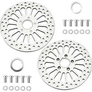 Harley Brake Rotors 11.5-inch Front Rotor and Rear Rotor 2 Piece Compatible with Harley motorcycle Sportster Softail Dyna Fat Boy and other models Stainless steel brake discs Polished surface