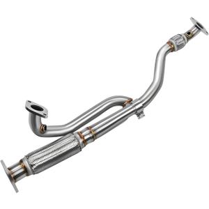 JY PERFORMANCE T304 Stainless Steel Exhaust Flex Y Pipe compatible with 2009-2017 Enclave Traverse Acadia Outlook (2PCS Design)