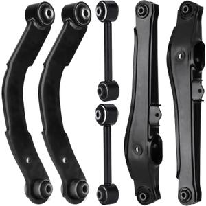6 PCS Rear Upper Lateral & Lower Control Arms & Rear Lower Rearward Lateral Toe Arms Suspension Kit for Dodge Caliber 2007-2012 for Jeep Compass Patriot 2007-2017 K641226 K641868 K641281
