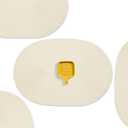 AHHFSMEI Placemats Set of 6 for Dining Table Washable Woven Non-Slip 18x12 inches Placemat Heat-Resistant Durable Table Mats for Dining Table Easy to Clean (Oval Beige, 6)