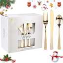 WDF Disposable Plastic Gold Silverware Cutlery - Disposable Flatware