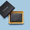 VANNANBA Wallet for Men Bifold Credit Card Holder,RFID Blocking Front Pocket Wallets for Men Teen Boys with Gift Box(Black)