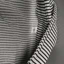 Black and White Striped Shirt Women Smocked Cuffed Oversized Boyfriend Blouse Loose fit Tunic Dressy Casual Collared Shirt Button Up High Low Hem Tops Long Sleeve Y2k Business Casual Fall Clothes, Size Small