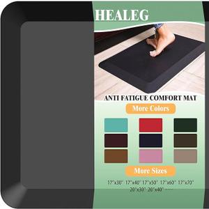 1" Extra Thick Anti Fatigue Floor Mat,Kitchen Mat, Standing Desk Mat – Comfort at Home, Office, Garage - Advanced PU Foam - NOT PVC (Black, 17x40x1-Inch)