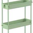 SPACEKEEPER Slim Rolling Storage Cart 4 Tier Bathroom Organizer Utility Cart Mobile Shelving Unit Tower Rack for Kitchen, Laundry Room, Bathroom, Narrow Places, Green