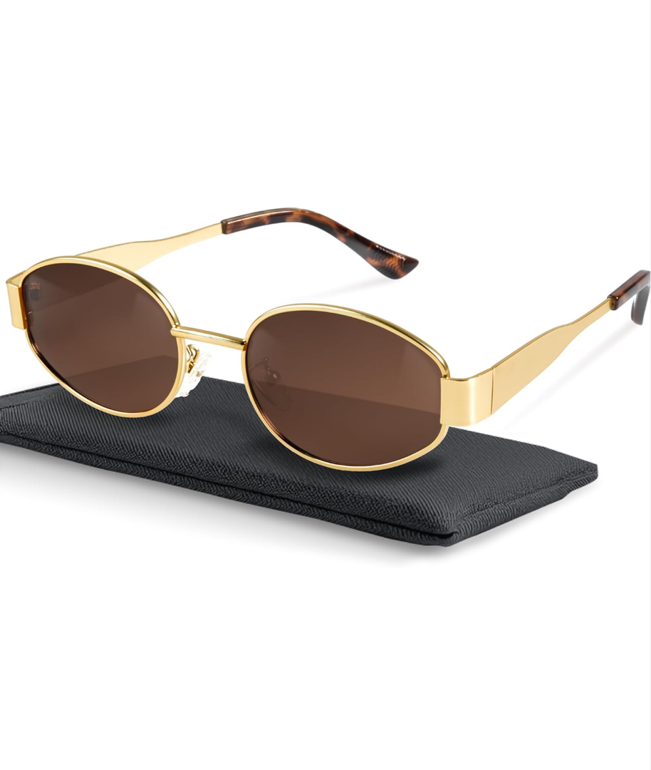 livho 2025 Trendy Oval Sunglasses - Stylish Polarized Shades for Everyday - Retro Metal Frames