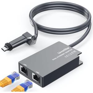 Linkoostar Multi Ports Starlink Ethernet Adapter for Starlink Gen 2 Wired External Network, 2 RJ45 Ports Starlink Ethernet Adapter 1 to 2 [2 Devices Network Simultaneously] - Up to 1 GBP