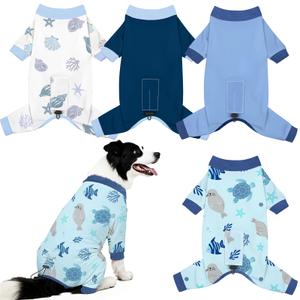 4 Pack Dog Pajamas Pet Costumes Dog Jammies Onesies Sweatshirt Adjustable Breathable Stretchy Clothes for Puppy Small Medium Large Dogs Girls Boys,XXXL