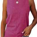 ZIWOCH Womens Crew Neck Tank Tops Sleeveless Loose Fit Shirts (Pink)
