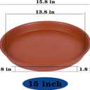 4 Pack of 16 inch Plant Saucer, Heavy Duty Plastic Saucer 16" Round, Plant Trays for Pots, Flower Plant Saucers for Indoors, Plant Trays for Planter  (16 inch, Terracotta)