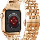 2 x Stainless Steel Band Compatible with Apple Watch Ultra 2/Ultra/Series 101 & SE/SE2, Adjustable Metal Strap for 38mm 40mm 41mm 42mm 44mm 45mm 49mm iWatch