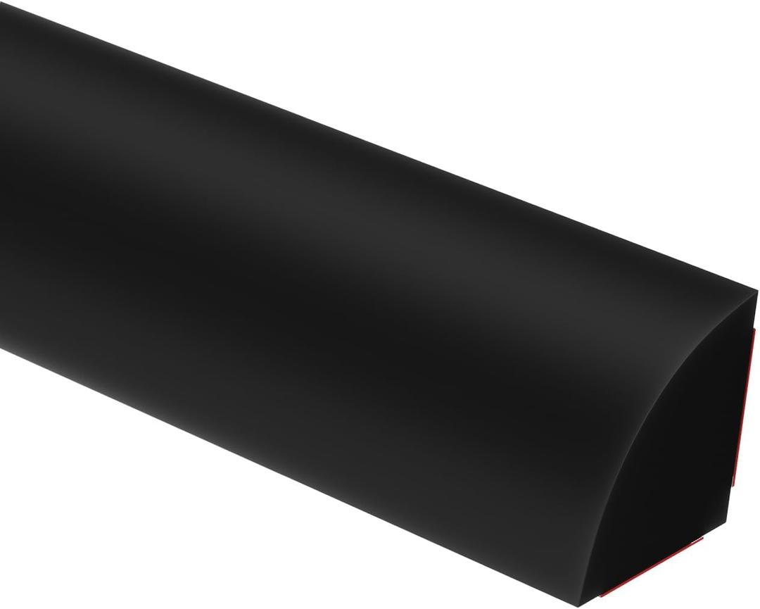 Duzzy 59 Inch Flexible Quarter Round Molding, Peel and Stick Silicone Rubber Trim Suitable for Wall Edge Floor Corner,Staircase Cabinet Edge Black
