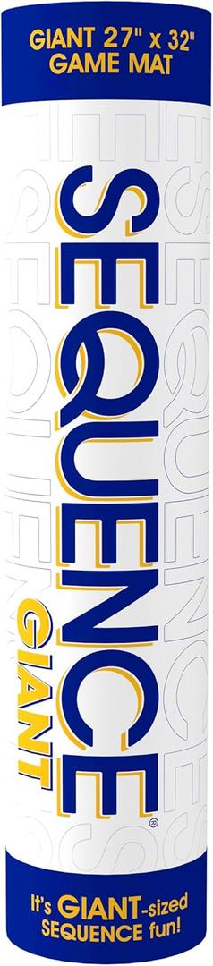 Jax Giant (aka Jumbo) SEQUENCE Game - Tube Edition with Cushioned Mat (27" x 32") Cards and Chips, Package Colors May Vary.