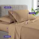 CASA LINEN Short Alaskan King 4pc Bed Sheet Set 1000 Thread Count Luxury Softest Bedding Sheet Set Upto 15" Deep Pocket 100% Egyptian Cotton Taupe Solid
