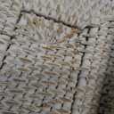 Rattan Bathroom Vanity Trays Toilet Tank Baskets Long Narrow Hand Towel Storage Basket for Storage, Decorative (Whitewash 16.3 x 6.1 x 2 inch)