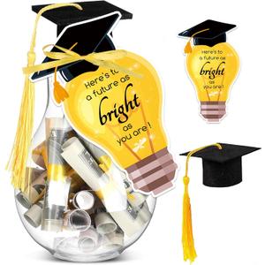 2 x Graduation Money Gift Box - Graduate Cap Mason Jar Filled with Case for Class of 2026 Party Favor for Him Her Women Men College High School