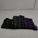 Flannel Hoodie for Men Shirts Button Down Plaid Lightweight Jackets for Men Long Sleeve Stylish Casual with Pocket (Large, Grey/Green/Purple)