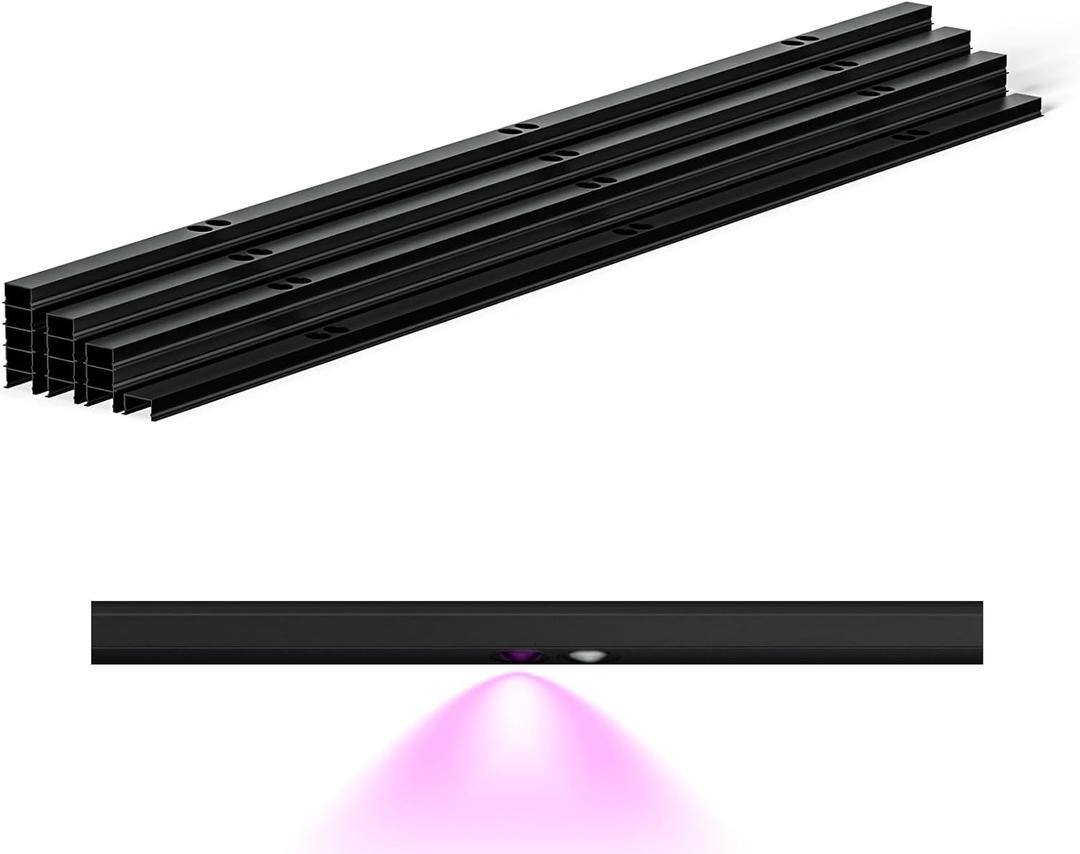 APPECK 50ft Track Kit for Permanent Outdoor Lights Pro C5106, 13pcs Aluminum Channel for RGBCW Dual Lens Smart Eaves Lights, Black