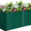 Land Guard 6x3x3ft Rectangular Galvanized Raised Garden Beds, Large-Capacity Metal Planter Box Outdoor, Durable Deep Raised Garden Bed 3ft Tall, Raised Beds for Gardening Vegetables, Forest Green