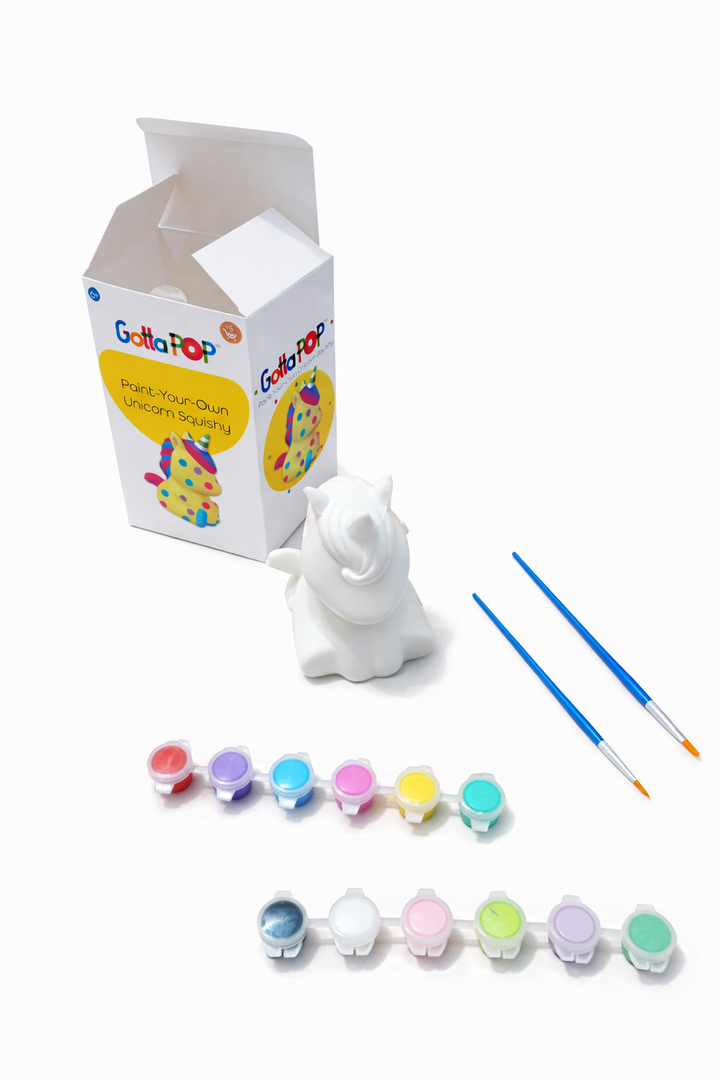 Paint-Your-Own Unicorn Squishy 12 Paint Tubes (3ml each) & 2 Paint Brushes