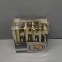 Plastic Cutlery Silverware Extra Heavyweight Disposable Flatware, Full Size Cutlery Combo, Gold Pebbled, 80 Forks, 40 Spoons, 40 Knifes, Value Pack 160 Count