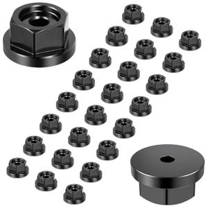 Carbon Steel Hex Nuts 24PCS, Hex Nuts Assortment Kit Washer, 1 inch Hex Screw Hardware Nuts Fastener Tool, Screw Cap Covers Nuts and Bolts for Decorating Outdoor Pergolas, Pavilions, Decks