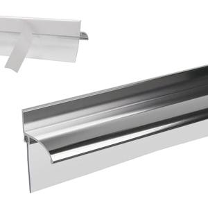 25” Framed Shower Door Drip Rail with Vinyl Sweep, Chrome Shower Door Bottom Water Deflector with Screws