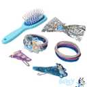 LUV HER Licenced Bluey Girls' 15-Piece Hair Accessories Set  Bluey & Bingo themed Brush, Bow, PVC Snap Clips & Lurex Elastics  Fun & Practical Hair Set for Kids Ages 3+