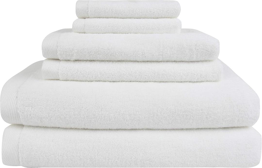 Flat Loop Quick-Dry, 6 Pc Bath Towels Set, Porcelain (6 Pc Bath Towels Set, Porcelain)