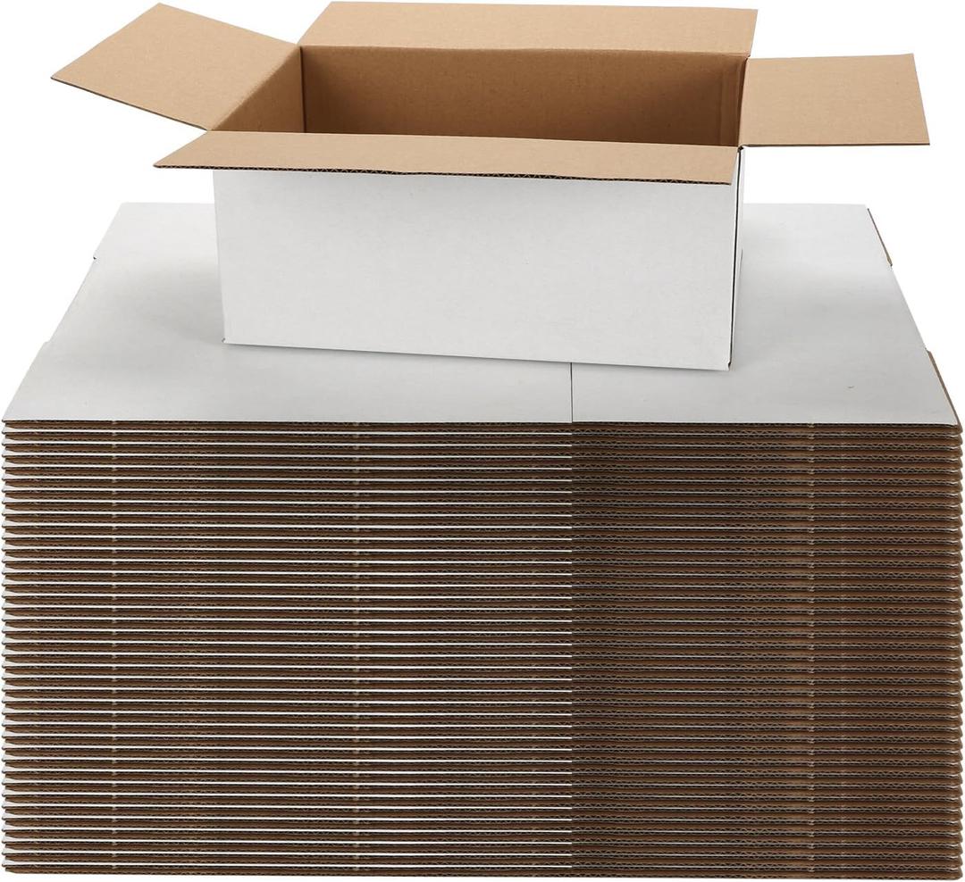 Shipping Boxes 9X6X4 Set of 40, White Corrugated Cardboard Box for Mailing Business Packaging
