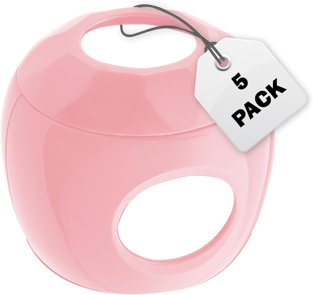 Driddle New & Improved - Door knob Baby Safety Cover - 5 Pack - Deter Little Kids from Opening Doors with A Child Proof Door Handle Lock (Pink)