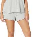 Amazon Essentials Women's Cotton Modal Piped Notch Collar Pajama Set, Comfortable Loungewear, Grey Heather Medium