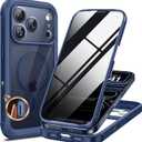 Miracase Magnetic for iPhone 17 Pro Max Case with Privacy Screen Protector [Compatible with MagSafe],Full Camera Protection and Full Body Shockproof Bumper 17 Pro Max Phone Cover 6.9", Blue