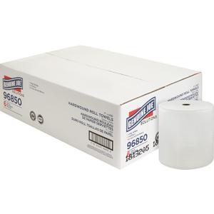 Genuine Joe Hardwound Roll Towels, White, 7" x 850', 6 Count